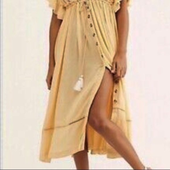 FREE PEOPLE WILL WAIT FOR YOU BALI FLORAL SHORT SLEEVE MIDI DRESS SMALL MEDIUM - Picture 9 of 12